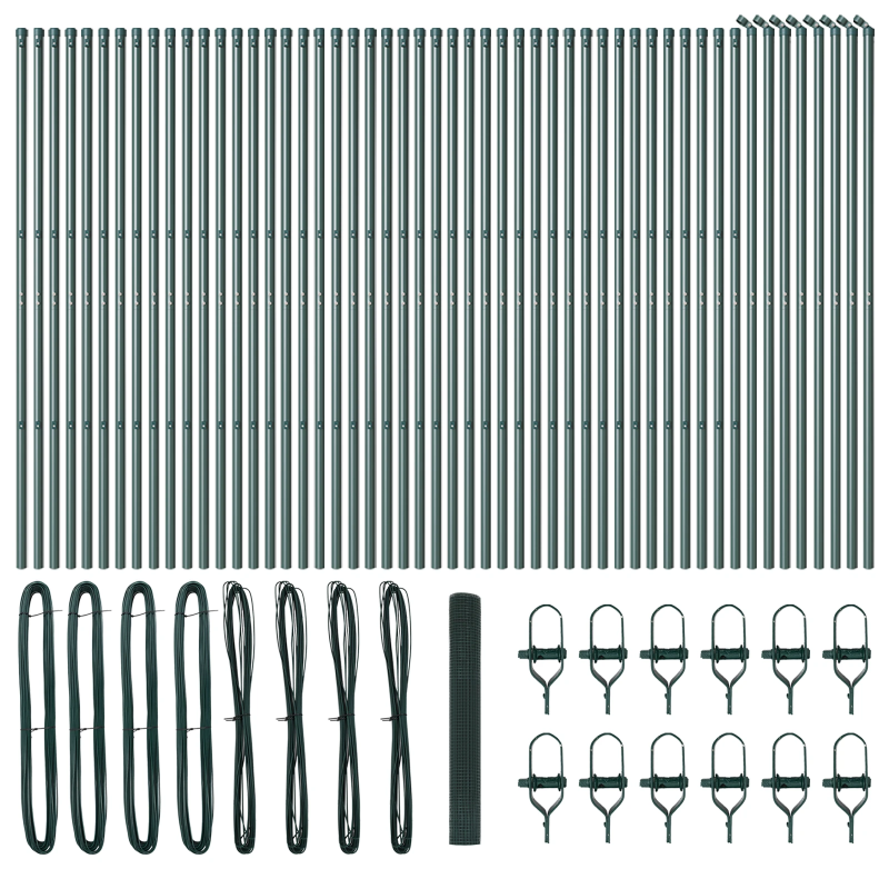 vidaXL Žoga āķis Zaļa 100 x 1 m ,12 x 12 mm režģis, Tērauds un PVC