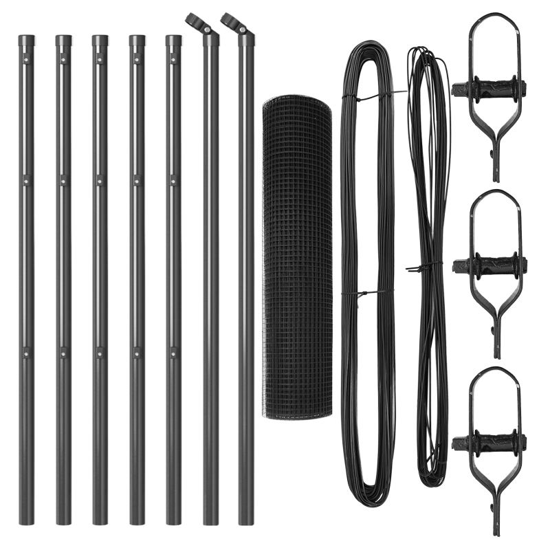 vidaXL Žoga āķis Pelēka 10 x 0,6 m ,12 x 12 mm siets, Tērauds un PVC