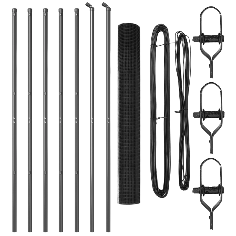 vidaXL Žoga āķis Pelēka 10 x 1,2 m ,12 x 12 mm siets, Tērauds un PVC