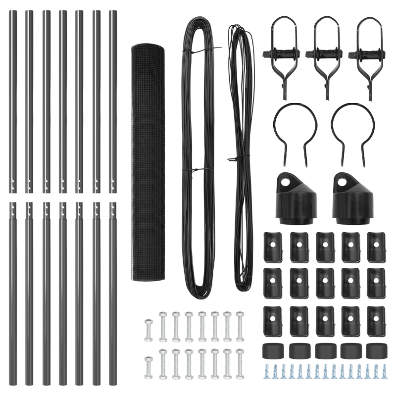vidaXL Žoga āķis Pelēka 10 x 1,2 m ,25 x 25 mm siets, Tērauds un PVC