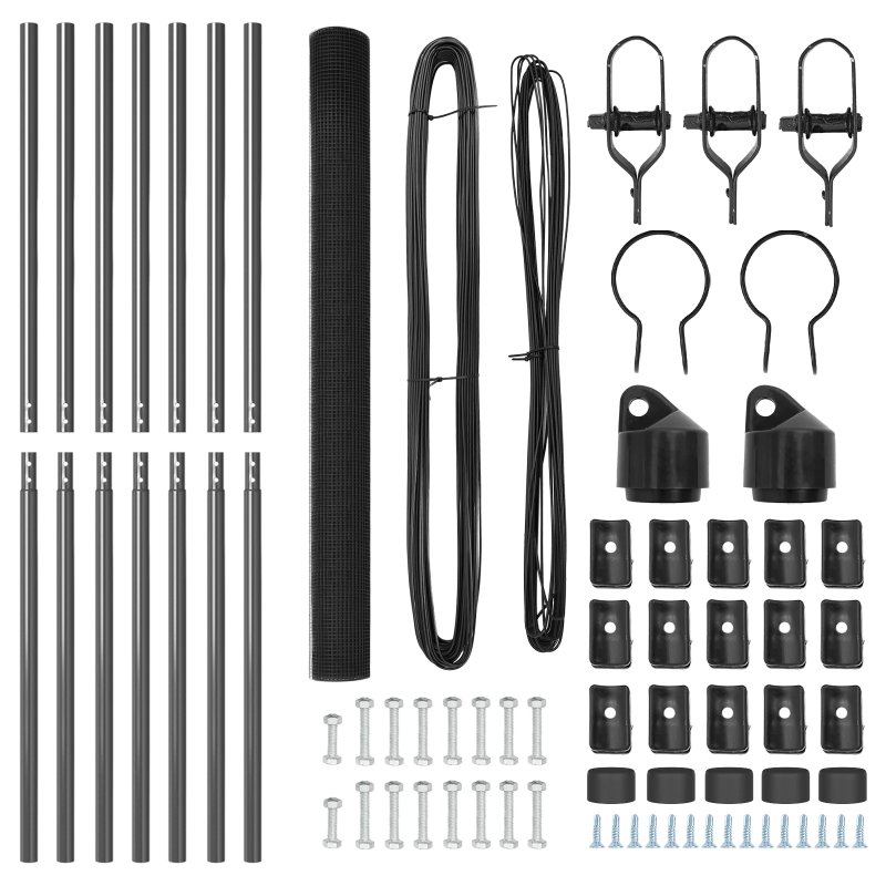 vidaXL Žoga āķis Pelēka 10 x 1,5 m ,16 x 16 mm siets, Tērauds un PVC