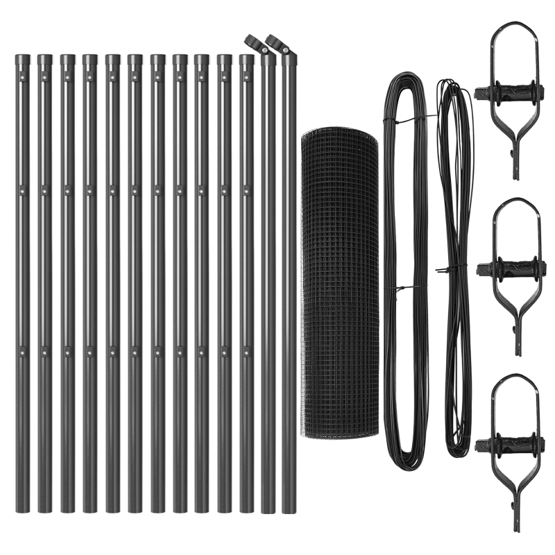 vidaXL Žoga āķis Pelēka 25 x 0,4 m ,25 x 25 mm siets, Tērauds un PVC