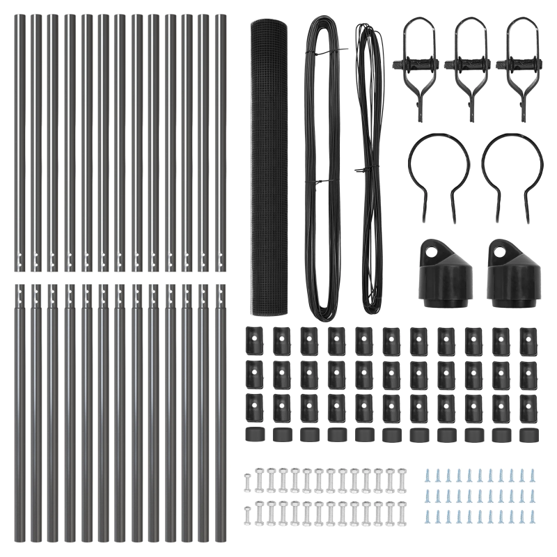 vidaXL Žoga āķis Pelēka 25 x 1,2 m ,19 x 19 mm siets, Tērauds un PVC