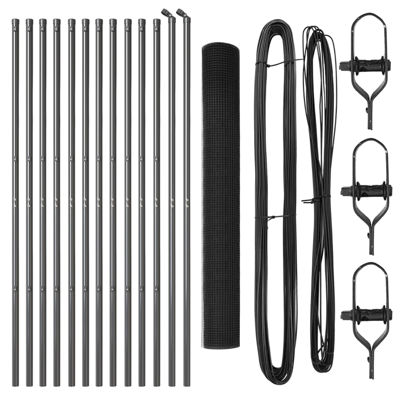 vidaXL Žoga āķis Pelēka 25 x 1,2 m ,19 x 19 mm siets, Tērauds un PVC