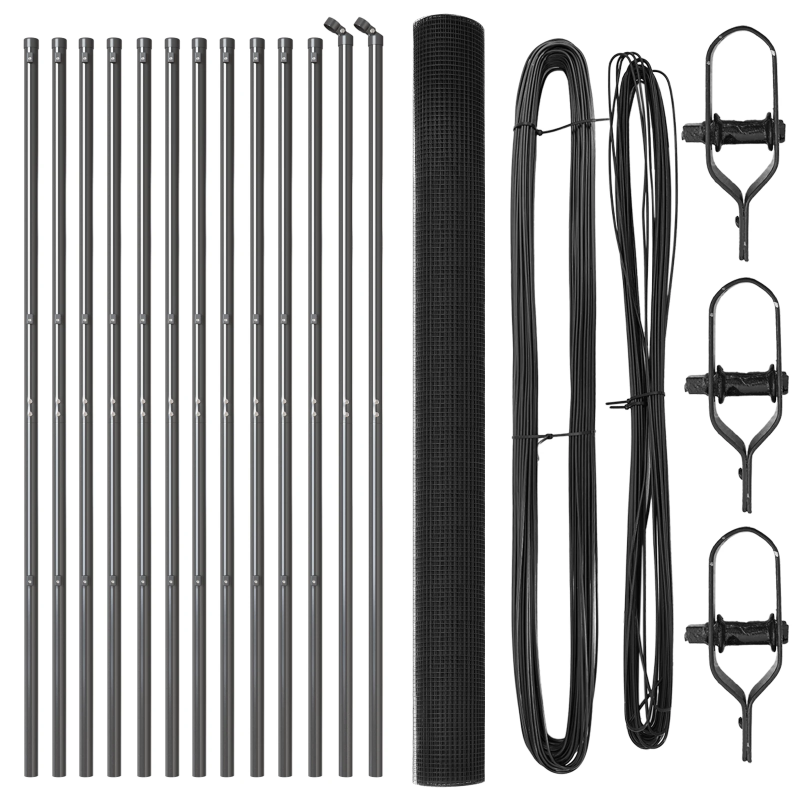 vidaXL Žoga āķis Pelēka 25 x 1,6 m ,16 x 16 mm siets, Tērauds un PVC