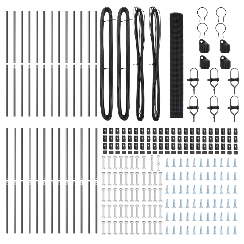 vidaXL Žoga āķis Pelēka 50 x 1,2 m ,12 x 12 mm siets, Tērauds un PVC