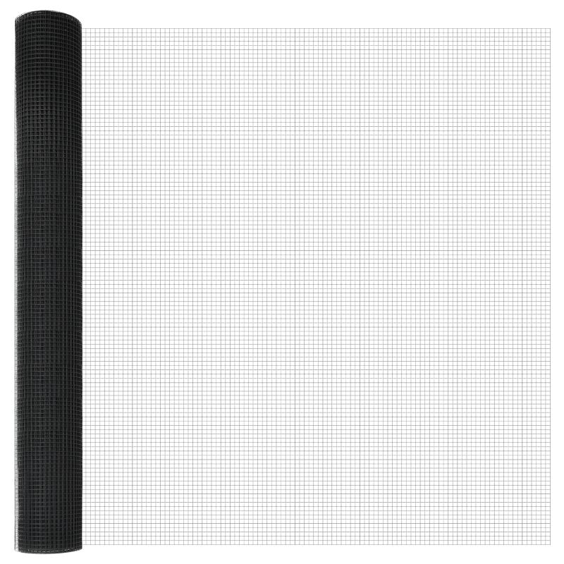 vidaXL Žoga āķis Pelēka 50 x 1,2 m ,16 x 16 mm siets, Tērauds un PVC