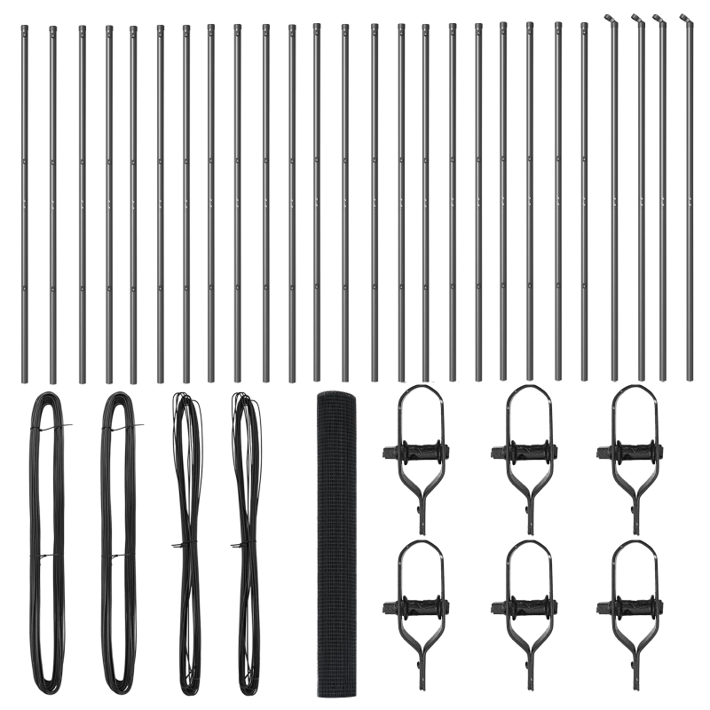 vidaXL Žoga āķis Pelēka 50 x 1,2 m ,19 x 19 mm acs, Tērauds un PVC