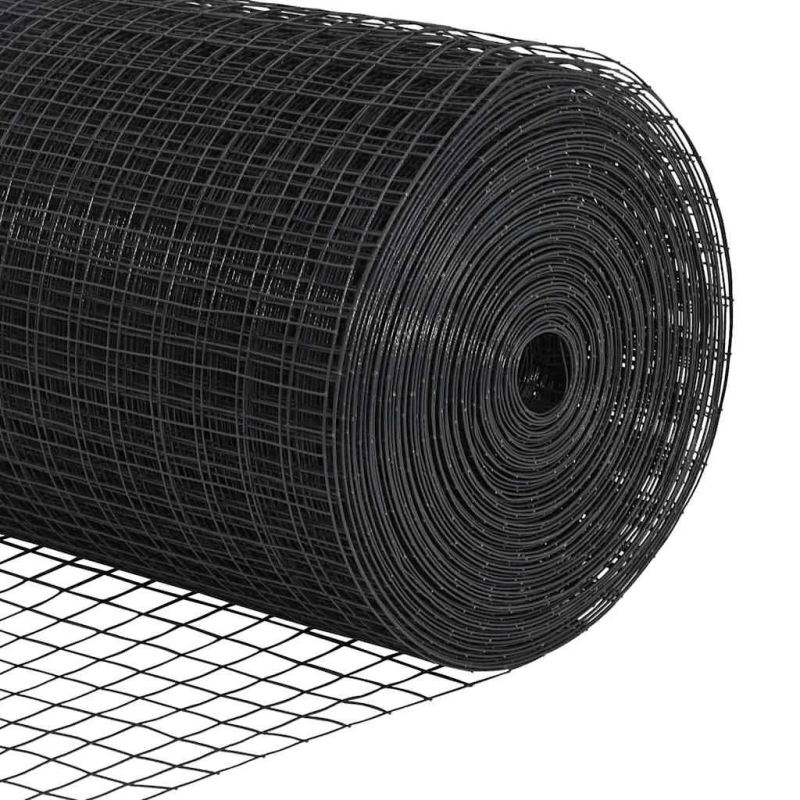 vidaXL Žoga āķis Pelēka 50 x 1,2 m ,25 x 25 mm acs, Tērauds un PVC