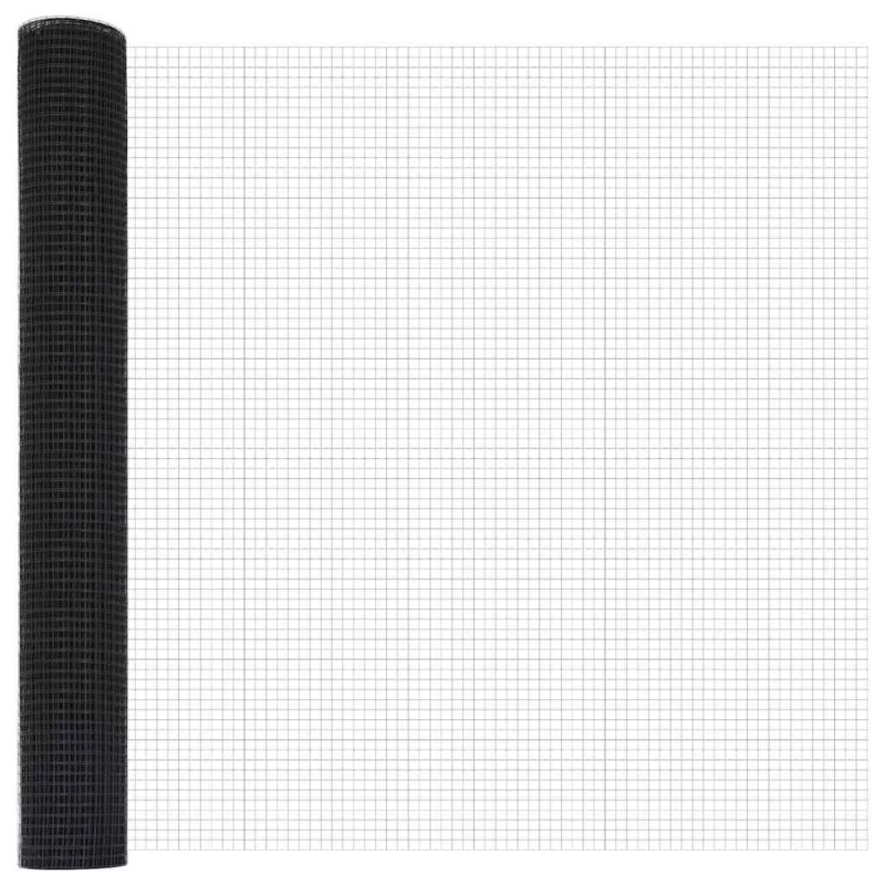 vidaXL Žoga āķis Pelēka 50 x 1,2 m ,25 x 25 mm acs, Tērauds un PVC