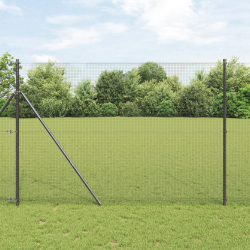 vidaXL Žoga āķis Pelēka 50 x 1,5 m ,16 x 16 mm tīkls, Tērauds un PVC