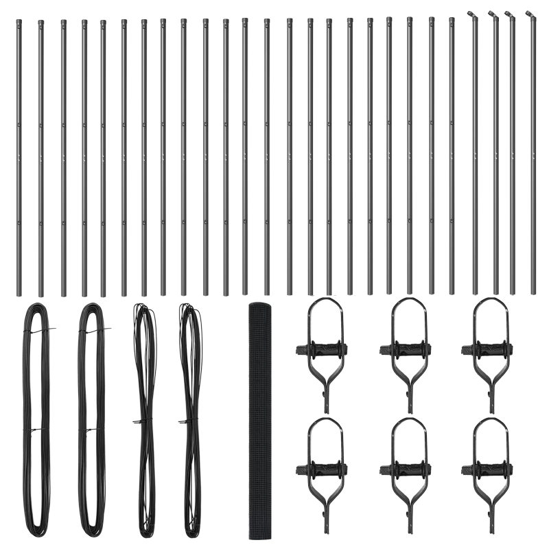 vidaXL Žoga āķis Pelēka 50 x 1,5 m ,16 x 16 mm tīkls, Tērauds un PVC