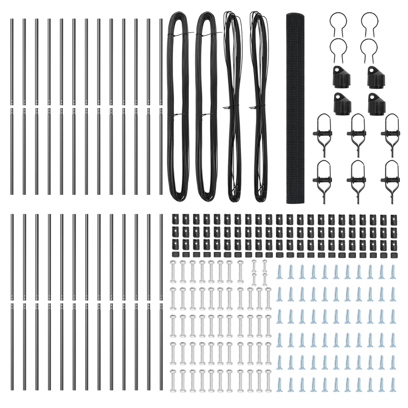 vidaXL Žoga āķis Pelēka 50 x 1,5 m ,16 x 16 mm tīkls, Tērauds un PVC