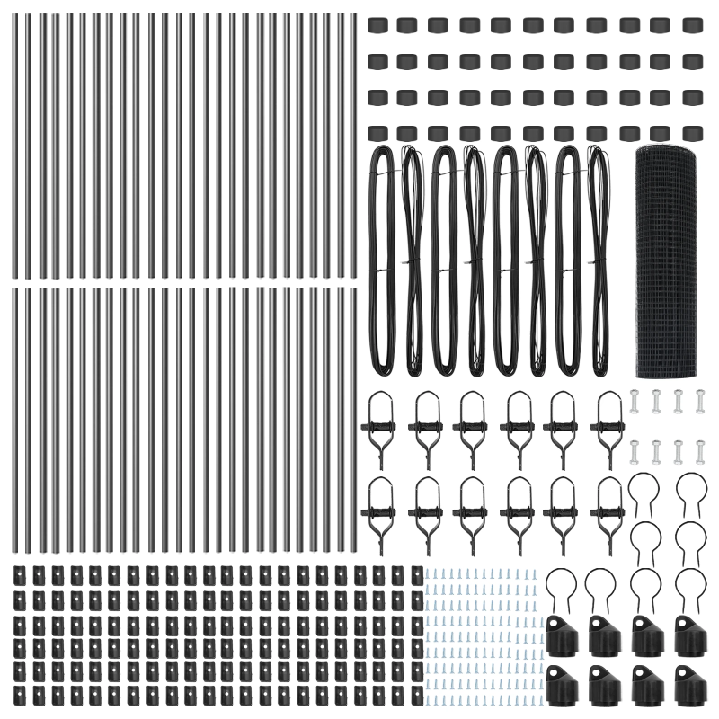 vidaXL Žoga āķis Pelēka 100 x 0,4 m ,12 x 12 mm acs, Tērauds un PVC