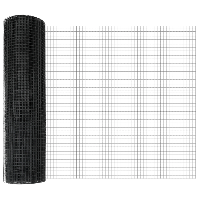 vidaXL Žoga āķis Pelēka 100 x 0,6 m ,16 x 16 mm siets, Tērauds un PVC