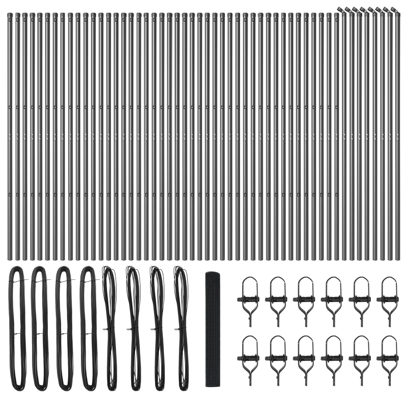 vidaXL Žoga āķis Pelēka 100 x 1 m ,16 x 16 mm siets, Tērauds un PVC