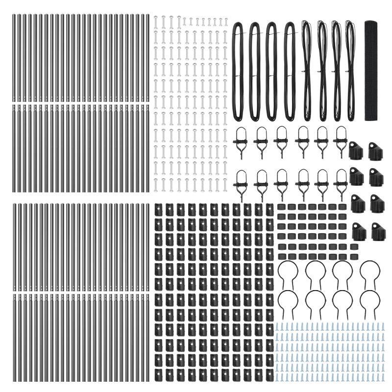 vidaXL Žoga āķis Pelēka 100 x 1 m ,16 x 16 mm siets, Tērauds un PVC