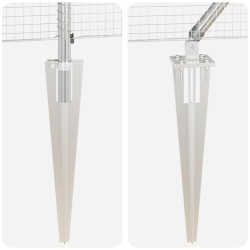 vidaXL Žoga āķis Sudraba 10 x 0,5 m ,19 x 19 mm acs, Tērauds