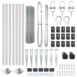 vidaXL Žoga āķis Sudraba 10 x 0,6 m ,16 x 16 mm acs, Tērauds