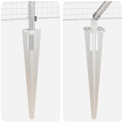 vidaXL Žoga āķis Sudraba 10 x 1 m ,25 x 25 mm sieta, Tērauds