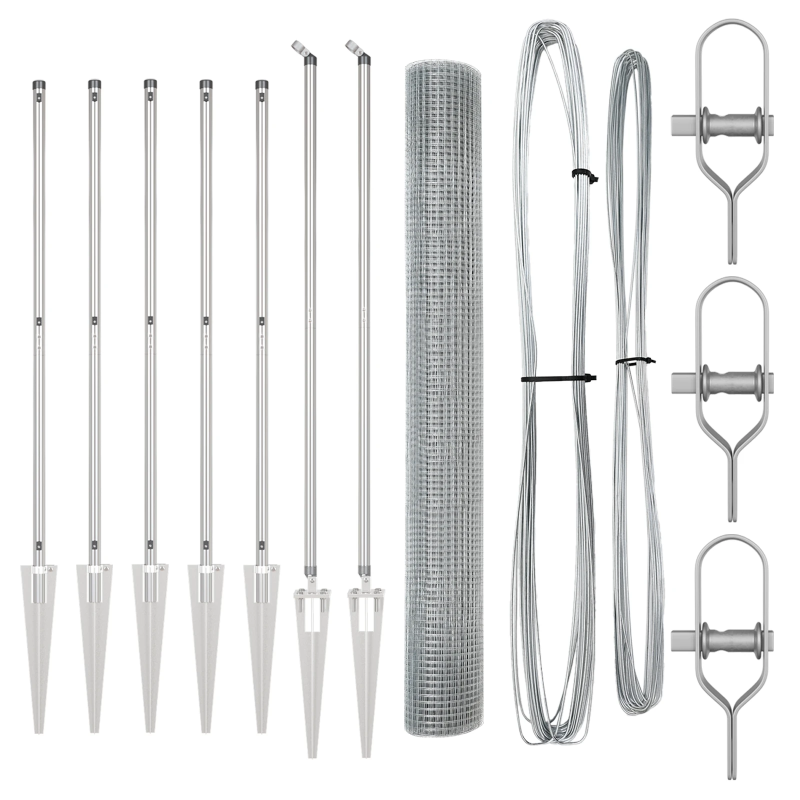vidaXL Žoga āķis Sudraba 10 x 1,2 m ,16 x 16 mm siets, Tērauds