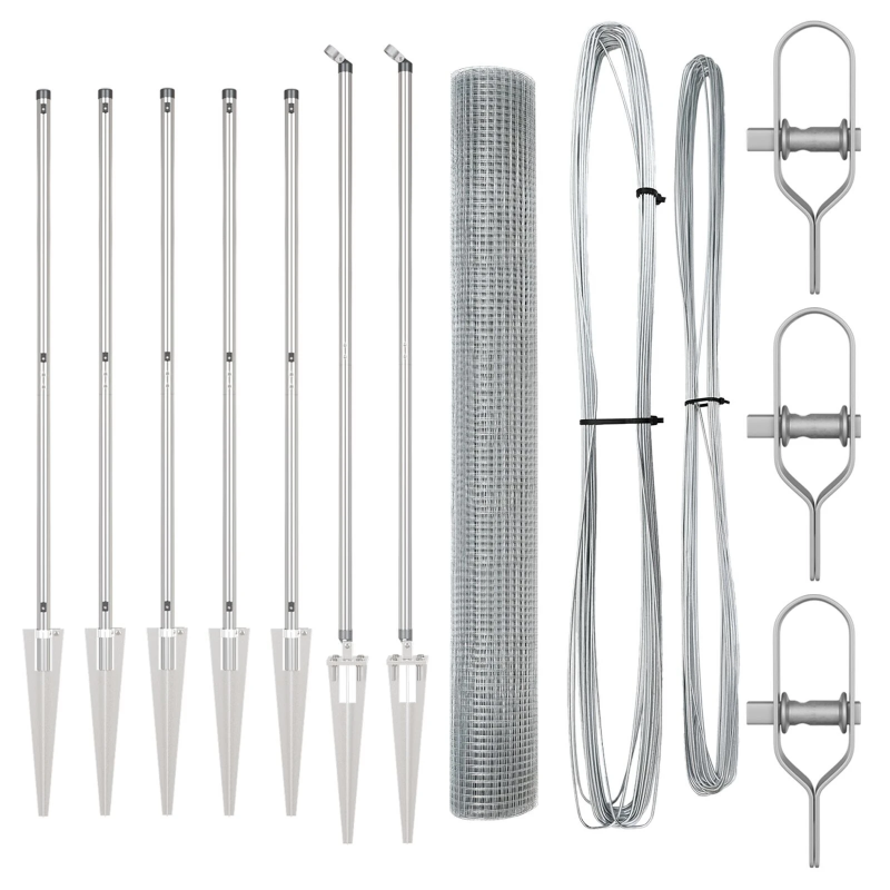 vidaXL Žoga āķis Sudraba 10 x 1,4 m ,12 x 12 mm siets, Tērauds