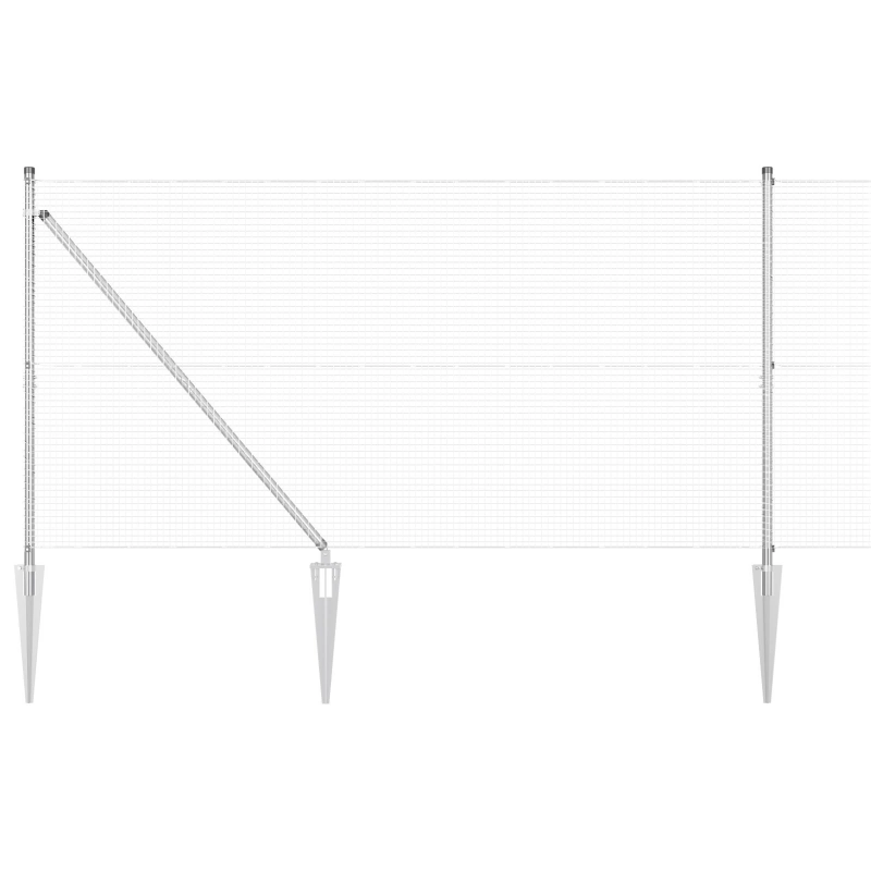 vidaXL Žoga āķis Sudraba 10 x 1,4 m ,19 x 19 mm sieta, Tērauds