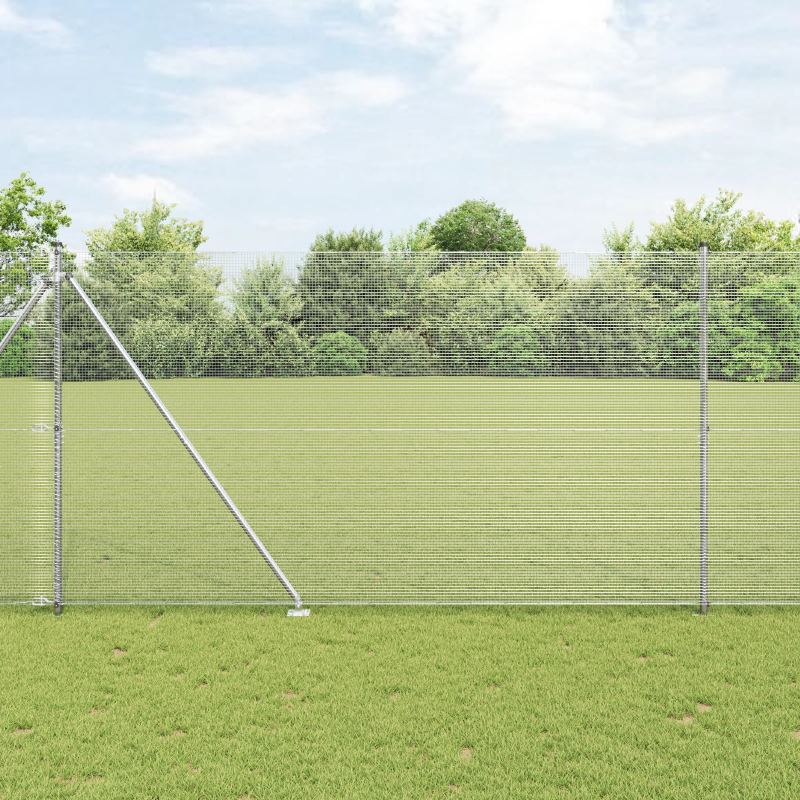 vidaXL Žoga āķis Sudraba 10 x 1,5 m ,12 x 12 mm tīkla, Tērauds