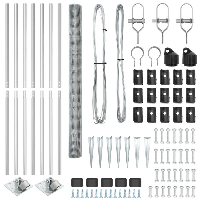 vidaXL Žoga āķis Sudraba 10 x 1,5 m ,12 x 12 mm tīkla, Tērauds