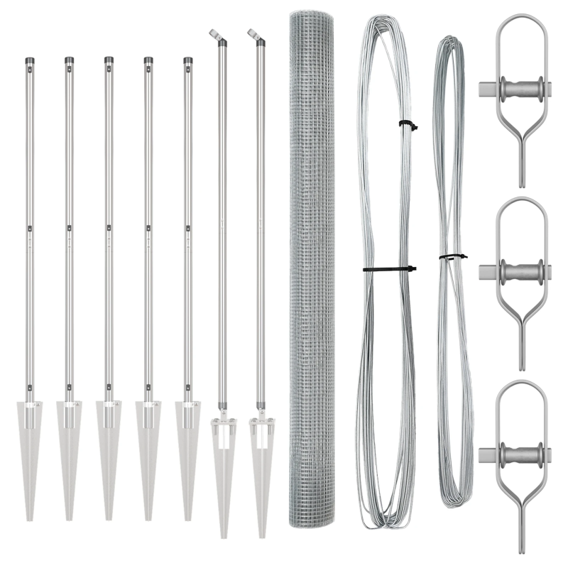 vidaXL Žoga āķis Sudraba 10 x 1,5 m ,19 x 19 mm tīkla, Tērauds