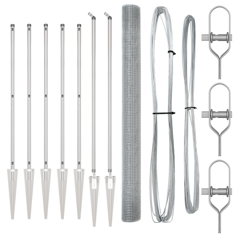 vidaXL Žoga āķis Sudraba 10 x 1,6 m ,16 x 16 mm tīkla, Tērauds