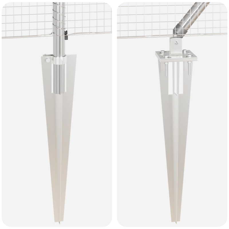 vidaXL Žoga āķis Sudraba 25 x 0,8 m ,19 x 19 mm žogs, Tērauds