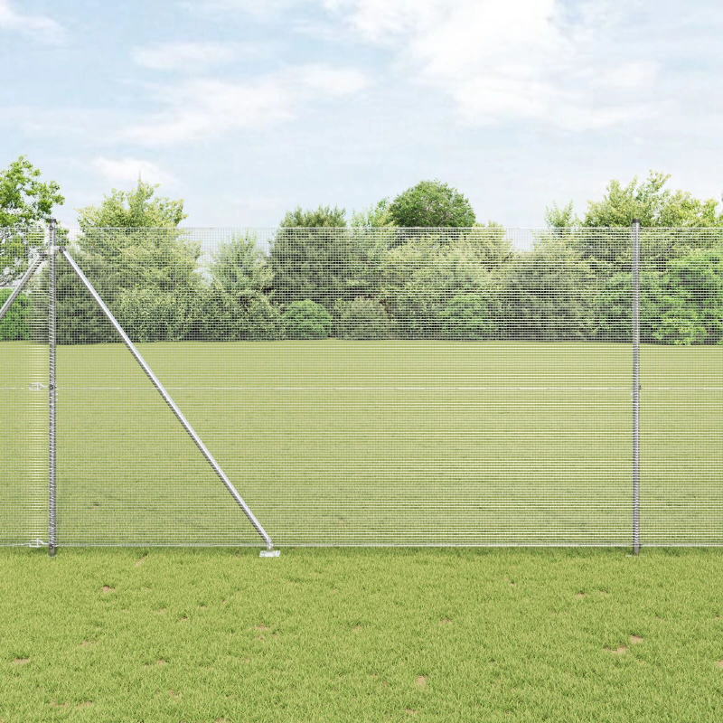 vidaXL Žoga āķis Sudraba 25 x 1,5 m ,12 x 12 mm sieta, Tērauds