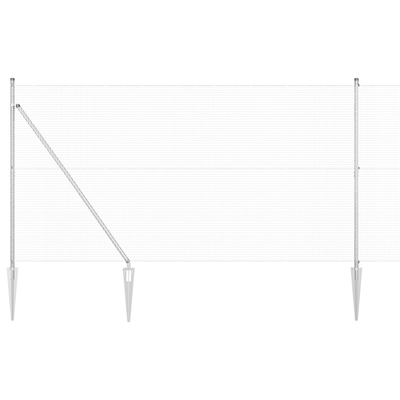 vidaXL Žoga āķis Sudraba 25 x 1,5 m ,19 x 19 mm siets, Tērauds