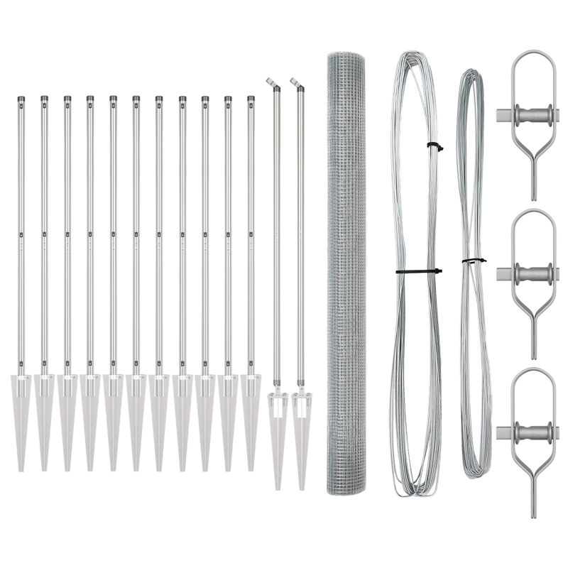 vidaXL Žoga āķis Sudraba 25 x 1,5 m ,25 x 25 mm tīklas, Tērauds