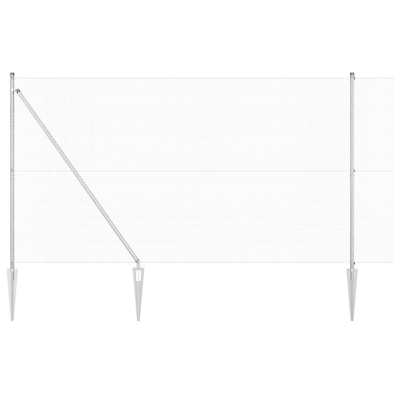 vidaXL Žoga āķis Sudraba 25 x 1,6 m ,16 x 16 mm siets, Tērauds