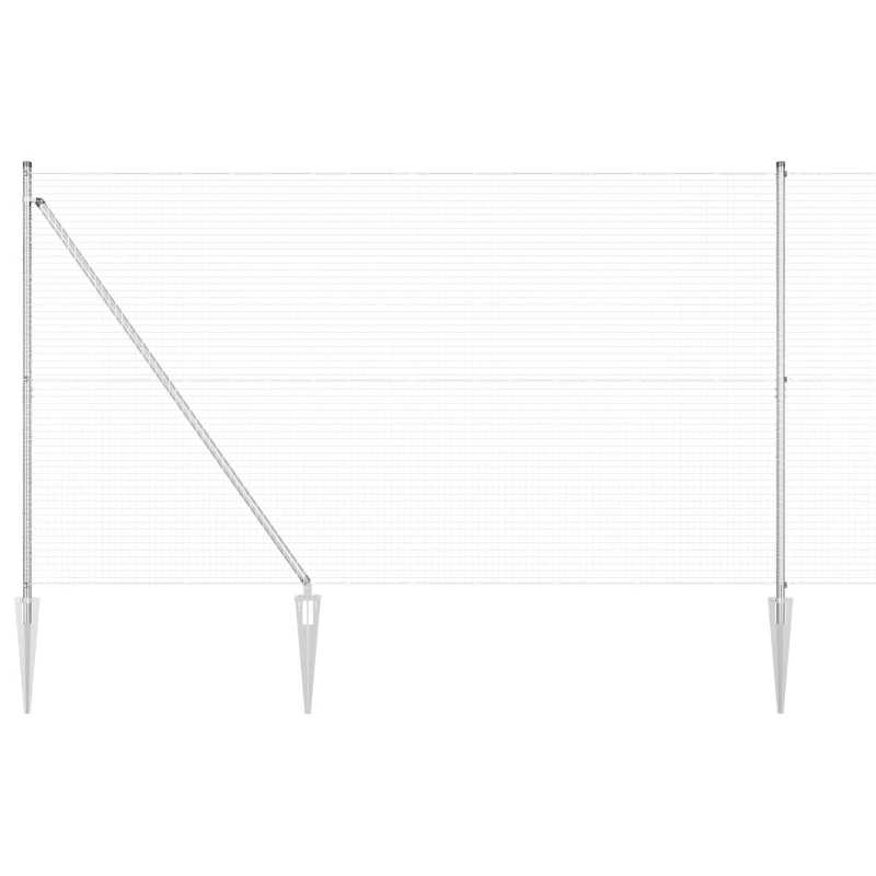 vidaXL Žoga āķis Sudraba 25 x 1,6 m ,25 x 25 mm sietiņš, Tērauds