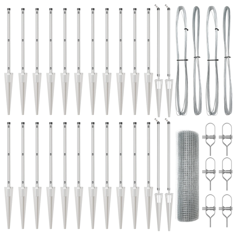 vidaXL Žoga āķis Sudraba 50 x 0,4 m ,12 x 12 mm siets, Tērauds
