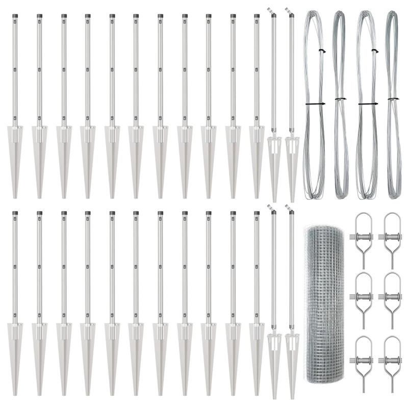 vidaXL Žoga āķis Sudraba 50 x 0,4 m ,19 x 19 mm siets, Tērauds