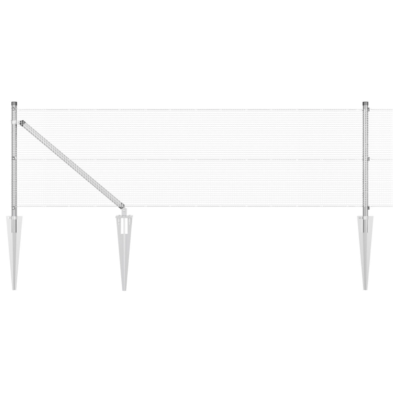 vidaXL Žoga āķis Sudraba 50 x 0,5 m ,12 x 12 mm siets, Tērauds