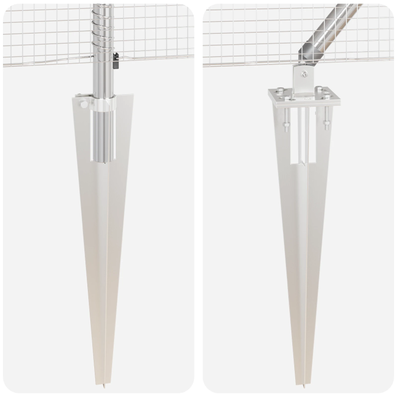 vidaXL Žoga āķis Sudraba 50 x 0,6 m ,16 x 16 mm siets, Tērauds