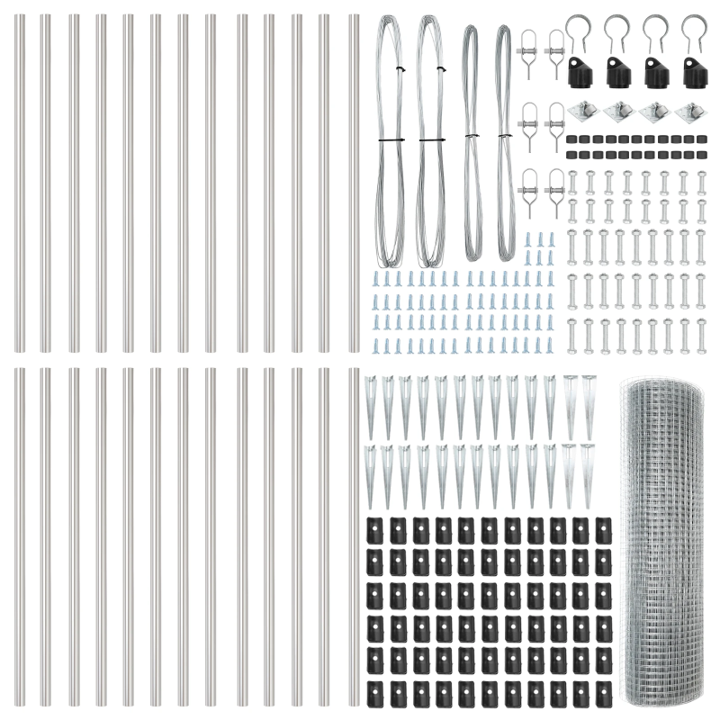 vidaXL Žoga āķis Sudraba 50 x 1 m ,19 x 19 mm acu, Tērauds