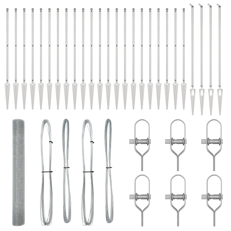 vidaXL Žoga āķis Sudraba 50 x 1,2 m ,16 x 16 mm siets, Tērauds