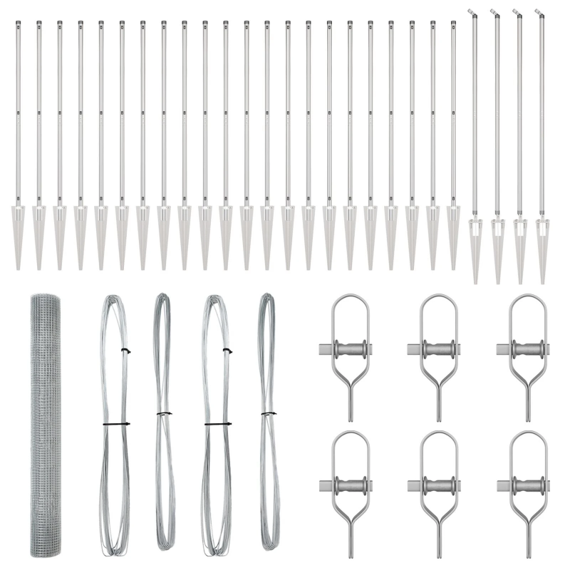 vidaXL Žoga āķis Sudraba 50 x 1,2 m ,19 x 19 mm acs, Tērauds