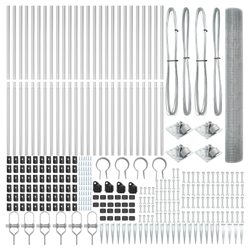 vidaXL Žoga āķis Sudraba 50 x 1,4 m ,16 x 16 mm acs, Tērauds