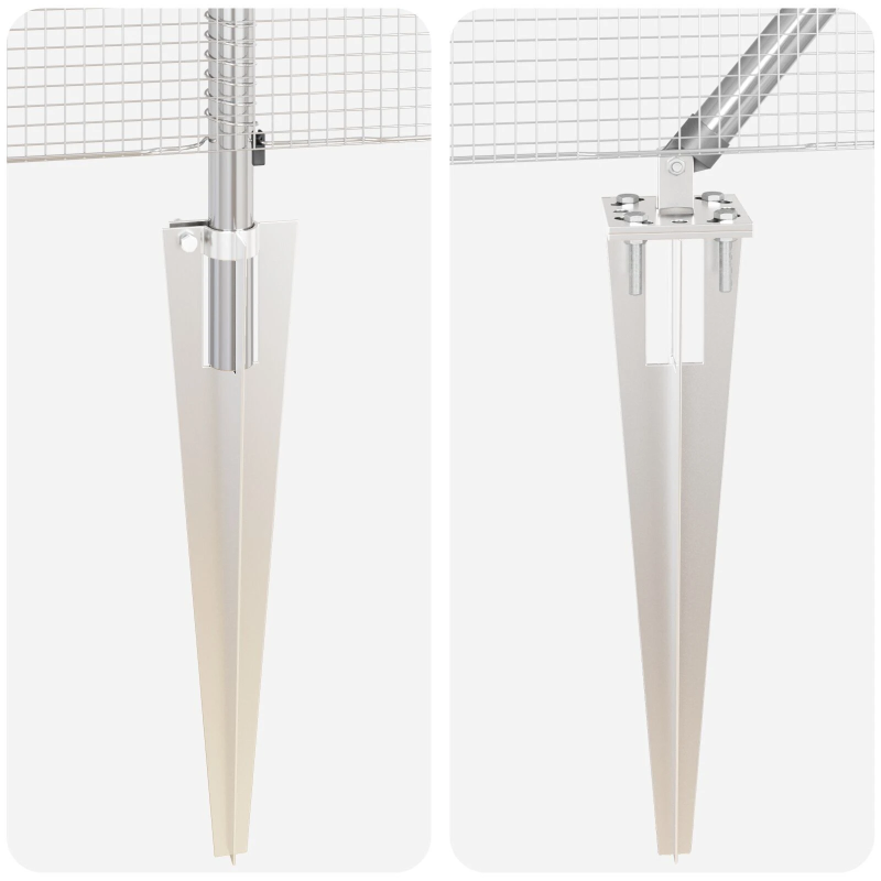 vidaXL Žoga āķis Sudraba 50 x 1,5 m ,12 x 12 mm acu tīkls, Tērauds