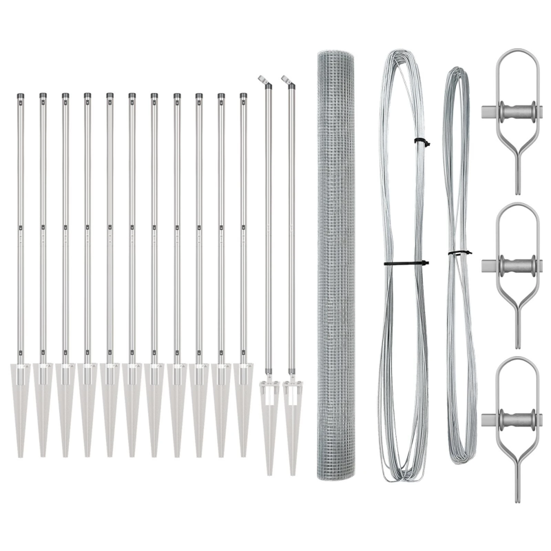 vidaXL Žoga āķis Sudraba 50 x 1,5 m ,12 x 12 mm acu tīkls, Tērauds