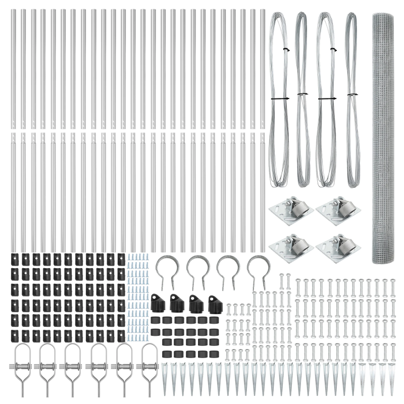 vidaXL Žoga āķis Sudraba 50 x 1,5 m ,16 x 16 mm tīkls, Tērauds