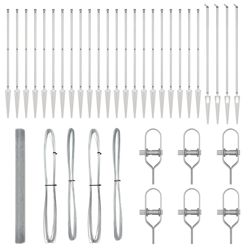 vidaXL Žoga āķis Sudraba 50 x 1,5 m ,16 x 16 mm tīkls, Tērauds