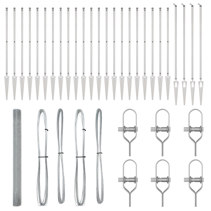 vidaXL Žoga āķis Sudraba 50 x 1,5 m ,19 x 19 mm režģis, Tērauds